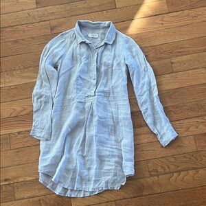 Grey and white Toast shirt dress Button-Up Dress sz 4 6